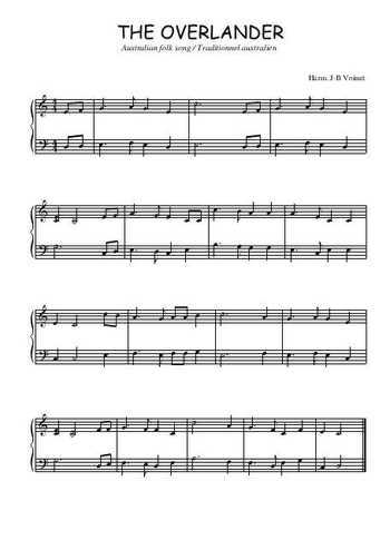 Téléchargez l'arrangement pour piano de la partition de The overlander en PDF